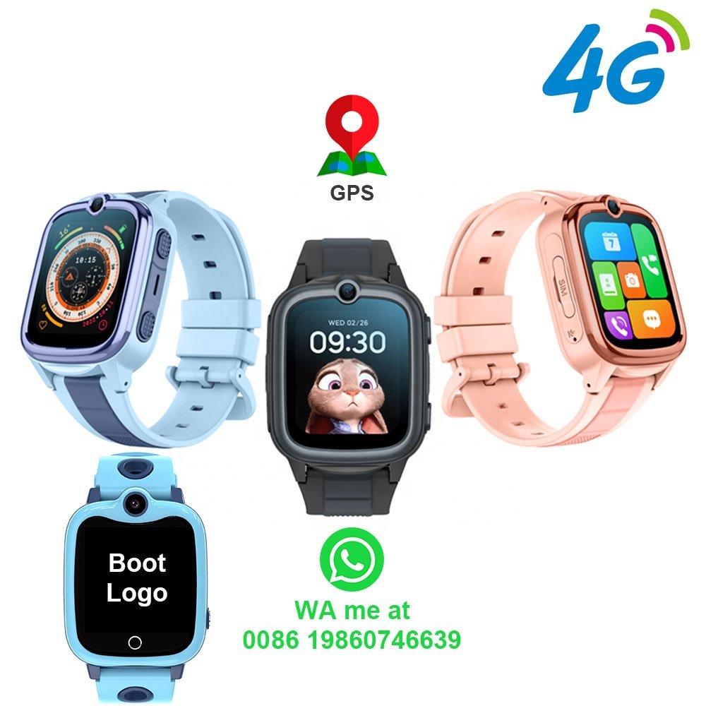 2024 Kids smart watch GPS children watch with electroplated cover and two-tone strap Smaller wearable devices for younger kids